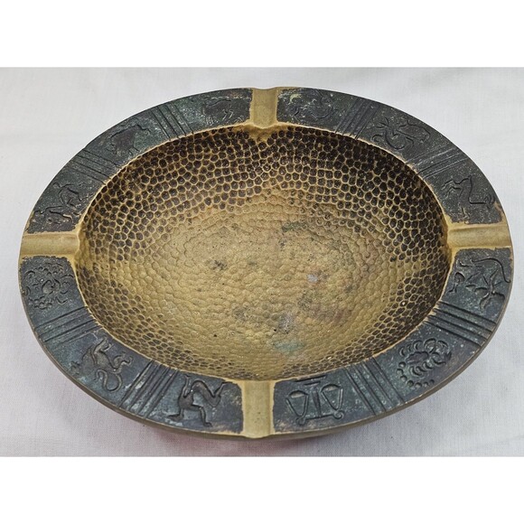 Vintage Oppenheim Zodiac Dish – Israel – Hammered Metal Astrology Tray Model 865 - Picture 2 of 11